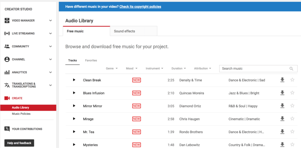 How to Access  Audio Library 